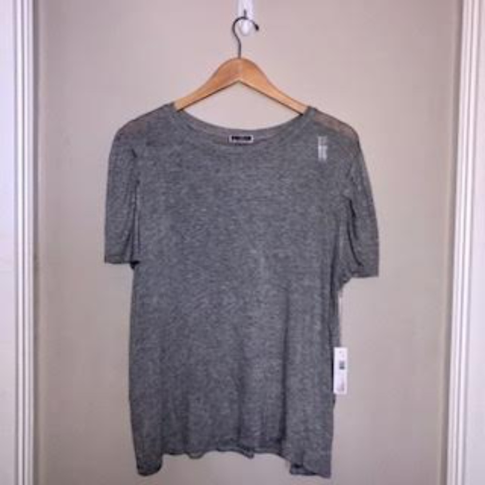 Short Sleeve Tee with Smock Detailed Shoulders